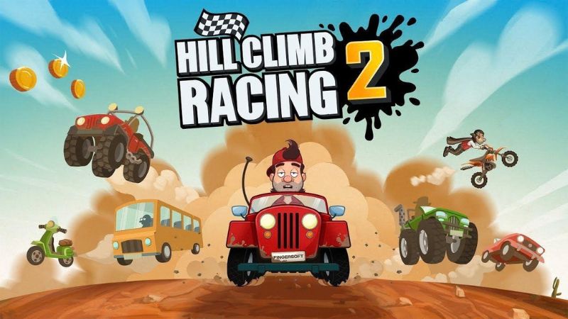 Giao diện đua xe đối kháng Cups cực kỳ gay cấn trong Hill Climb Racing 2.