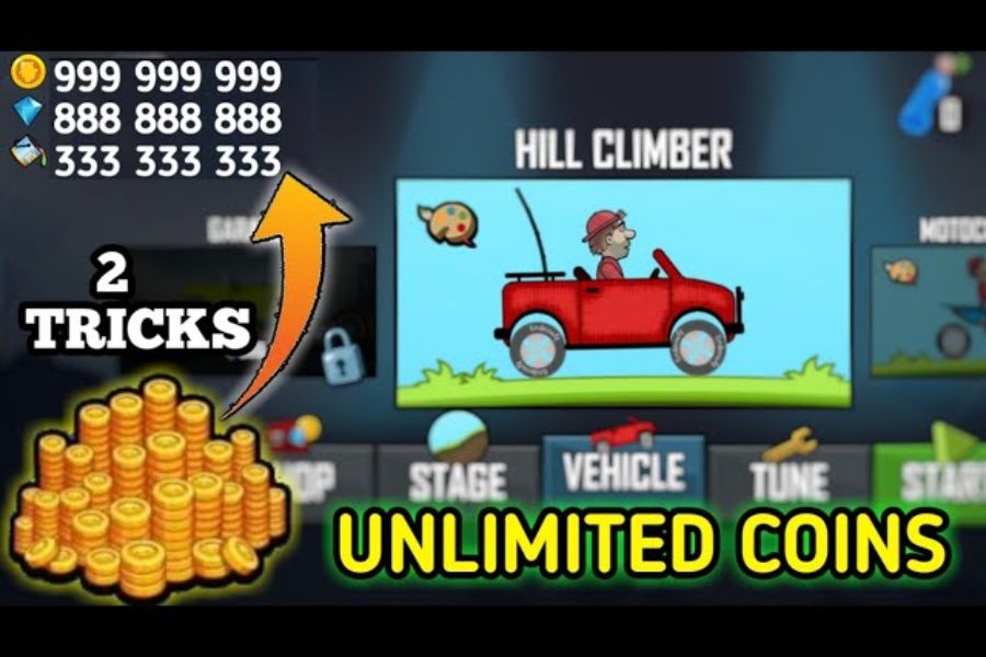 Quyền Năng Vô Hạn: Kim Cương Và Vàng Đầy Ắp Trong Hill Climb Racing Hack