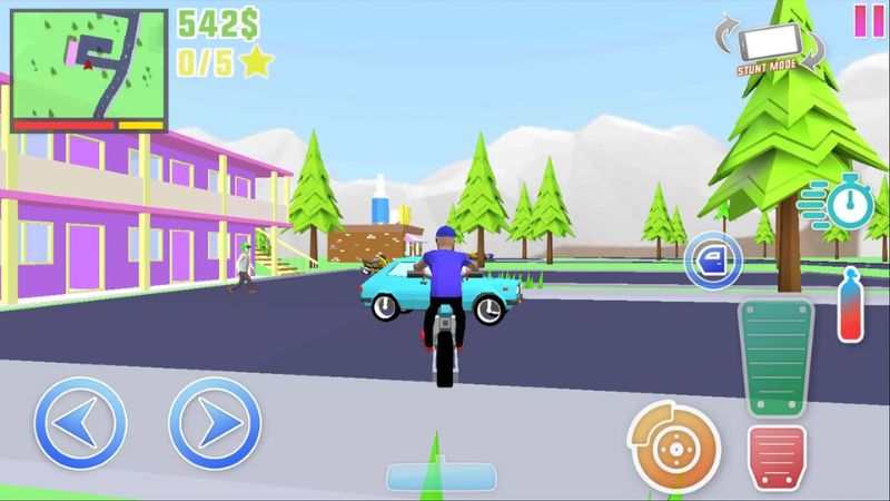 Bản đồ mini để định vị cửa hàng súng và cắt đuôi cảnh sát trong Dude Theft Wars.