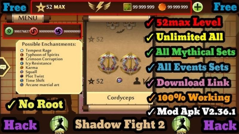 Mod Menu với tính năng vô hạn tiền và max level 52